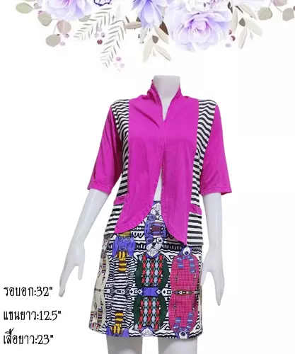เสื้อแขนสั้นแฟชั่นผู้หญิงมือสอง