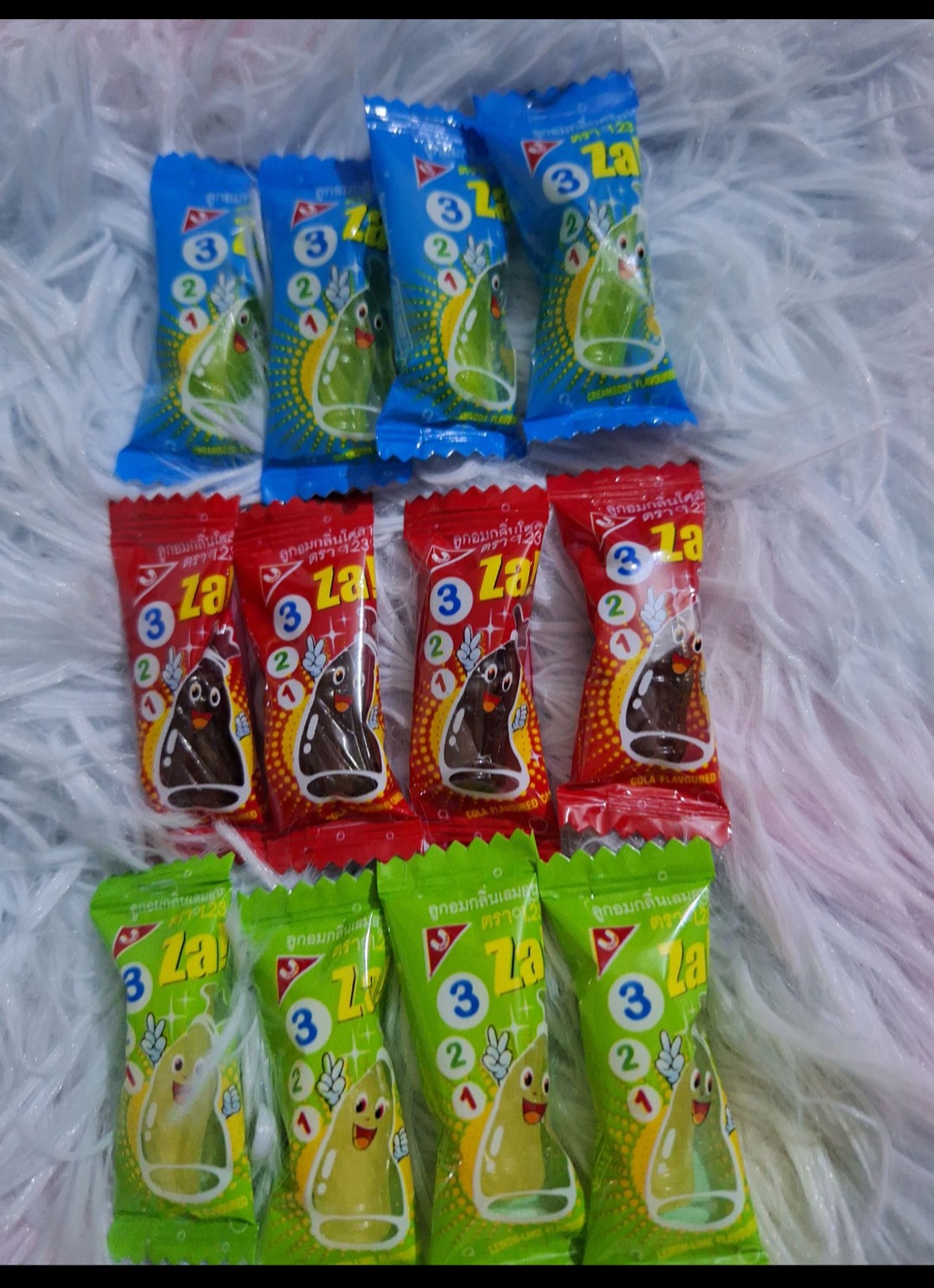 ลูกอม 123 zaa กลิ่นโค้ก โซดา เลม่อน