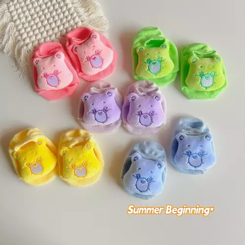 ถุงเท้าเด็กแรกเกิดผ้าฝ้าย ลายน้องหมีสุดน่ารักสีสันสดใส มี10สีให้เลือก พร้อมส่งในไทย