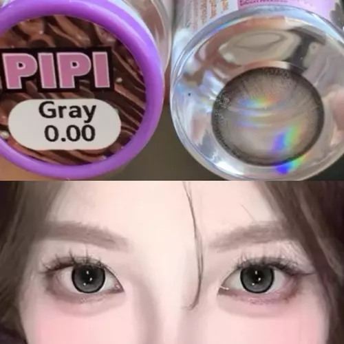 PiPi gray brown bigeye สีเทา สีน้ำตาล ขนาดตาโต บิ๊กอาย Luloo Luloolens คอนแทคเลนส์มีเลขที่จดแจ้งถูกต้อง