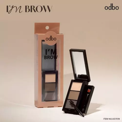 พาเลทเขียนคิ้วแบบฝุ่น 3 สี โอดีบีโอ ODBO I'M BROW (มีให้เลือก 3 โทนสี) #OD7019