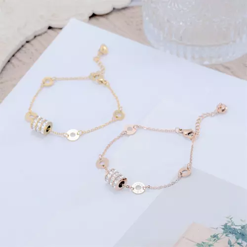 สร้อยข้อมือ กำไลข้อมือตัวเลขโรมัน เพชร18K แฟชั่น สวมใส่ผู้ชาย ผู้หญิง