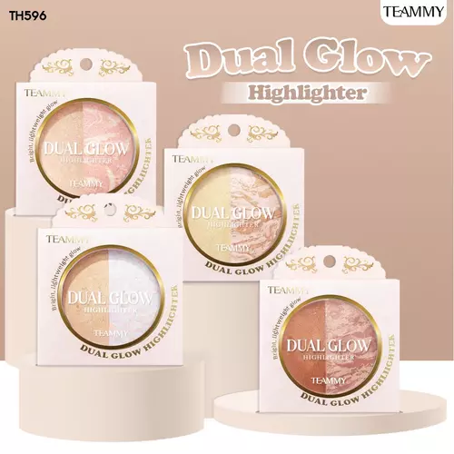 TH 596 TEAMMY Dual Glow Highlighter ทีมมี่ ไฮไลท์ 2สี ในตลับเดียว