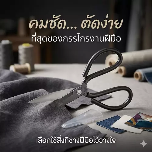 [สไตล์จีนโบราณ] กรรไกรเหล็กดำอเนกประสงค์ ขนาด 8 นิ้ว ตัวเรือนหนา คมกริบ ตัดหนัง ตัดผ้าหนา งานช่าง งาน DIY