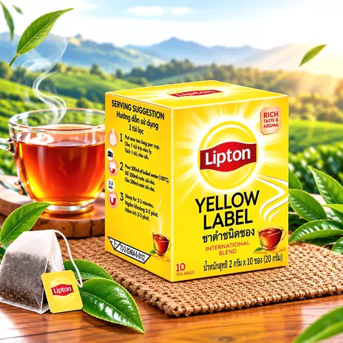 Lipton Yellow Label ลิปตัน ชาดำซองเยลโลว์เลเบลแบล็คที 20 กรัม10 ซอง