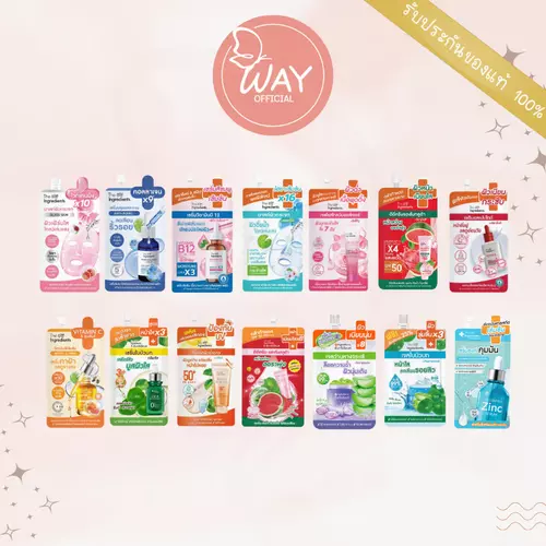 [ซอง] ดิอินกรีเดียนส์ เซรั่มซิงค์ เจลใบบัวบก ดีดีแตงโม กันแดด The Ingredients Soothing Gel Zinc Serum DD Cream Aloe Hya