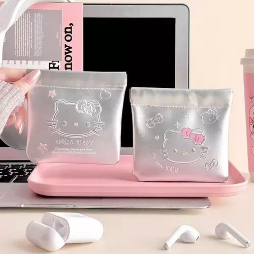 กระเป๋าเก็บเหรียญลาย Hello Kitty กระเป๋าโครงสปริง เปิด-ปิด ง่าย สะดวก เก็บของได้อเนกประสงค์ ใส่ของจุกจิกแบบพกพาได้