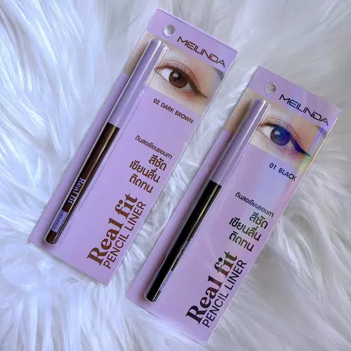 MEILINDA MC3112 Real Fit Pencil Liner เมลินดา ดินสอเขียนขอบตา มีทั้งสีดำและน้ำตาล ติดทน กันน้ำกันเหงื่อ