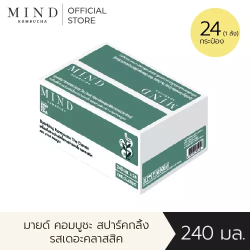 มายด์ คอมบูชะ สปาร์คกลิ้ง รสเดอะคลาสสิค [แพ็ค24] ขนาด 240 มล. (40 แคล)
