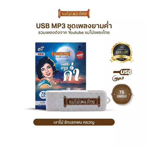 USBแม่ไม้เพลงไทย (อัลบั้ม เพลงยามค่ำ) เพลงดังอมตะเพราะที่สุด (รวมเพลงดังจาก Youtube แม่ไม้เพลงไทย) รหัส AF141