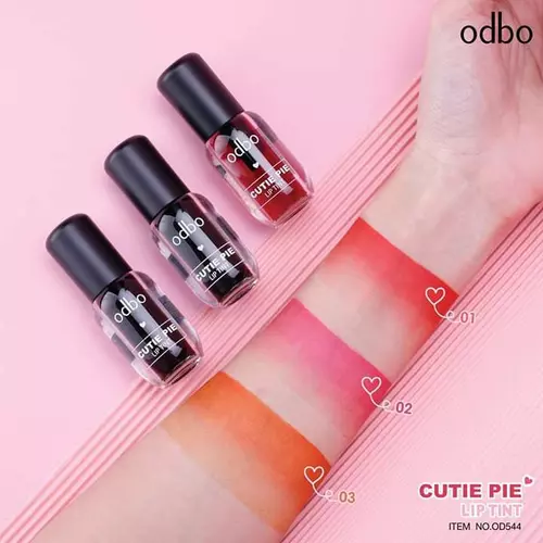 ODBO OD544 cutie pie lip tint ลิปทินน์เนื้อน้ำ สีชัด ติดทน ขนาดพกพาปากสวยไม่ตกร่อง