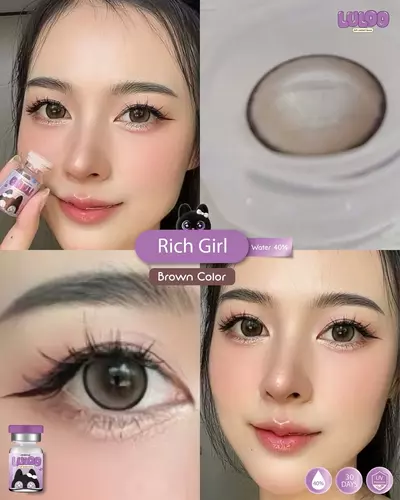Rich Girl  gray brown  Bigeye สีเทา สีน้ำตาล ขนาดตาโต บิ๊กอาย Luloo Luloolens มีเลขจดเเจ้งถูกต้อง