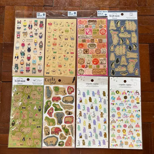 🇯🇵นำเข้าจากญี่ปุ่น🔥Sale🔥สติกเกอร์จากญี่ปุ่น สติกเกอร์ติดสมุด สติกเกอร์ตกแต่งสมุดน่ารัก Mind Wave Seals สัตว์ พร้อมส่ง