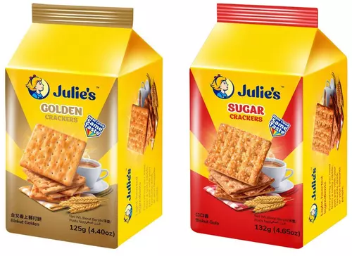 ๋๋Julie's จูลี่ส์ โกลเด้นท์แครกเกอร์125gและซูการ์แครกเกอร์132g
