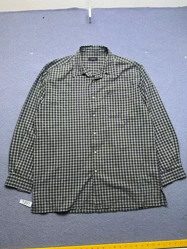 เสื้อเชิ้ตแขนยาว ลายตาราง Omphalos โทนสีกรม-ครีม [รหัส 1201]