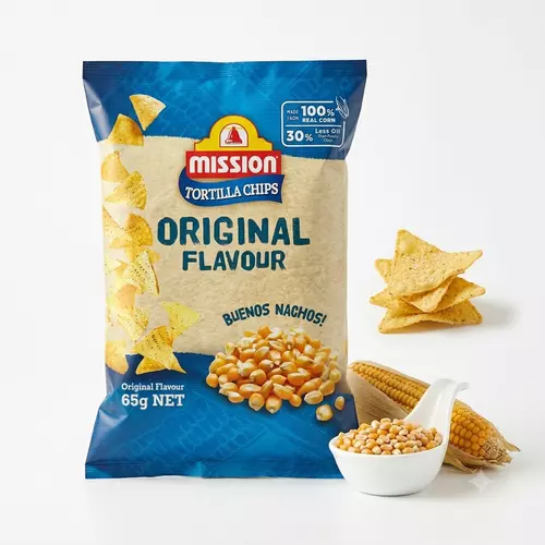 แป้งกรอบ นาโช่  Mission Tortillas Chips 65g ORIGINAL พร้อมทาน