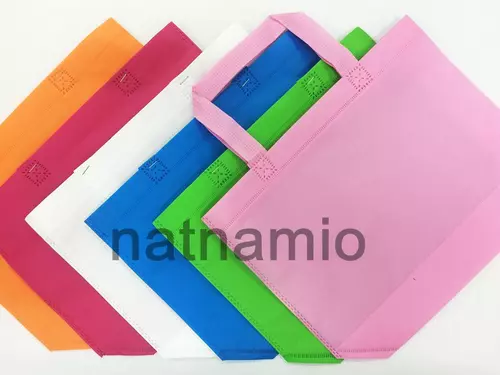 ถุงผ้า ถุงผ้าสปันบอนด์ ทรงขวาง แพค12ใบ ขนาด 33x26x10cm.
