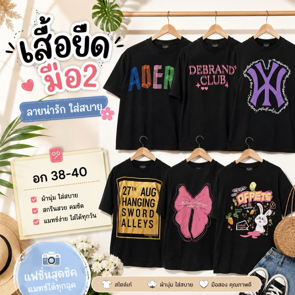 เสื้อยืดมือสอง สีดำ อก38-40 ไซส์ L เสื้อยืดวินเทจมือ2 ผ้านุ่ม งานสกรีนสวย  พร้อมส่ง ผู้ชาย ผู้หญิง ใส่ได้