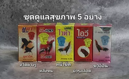 ชุดดูแลสุขภาพไก่ชน 5 อย่าง 4อย่าง 3อย่าง สำหรับไก่ชน