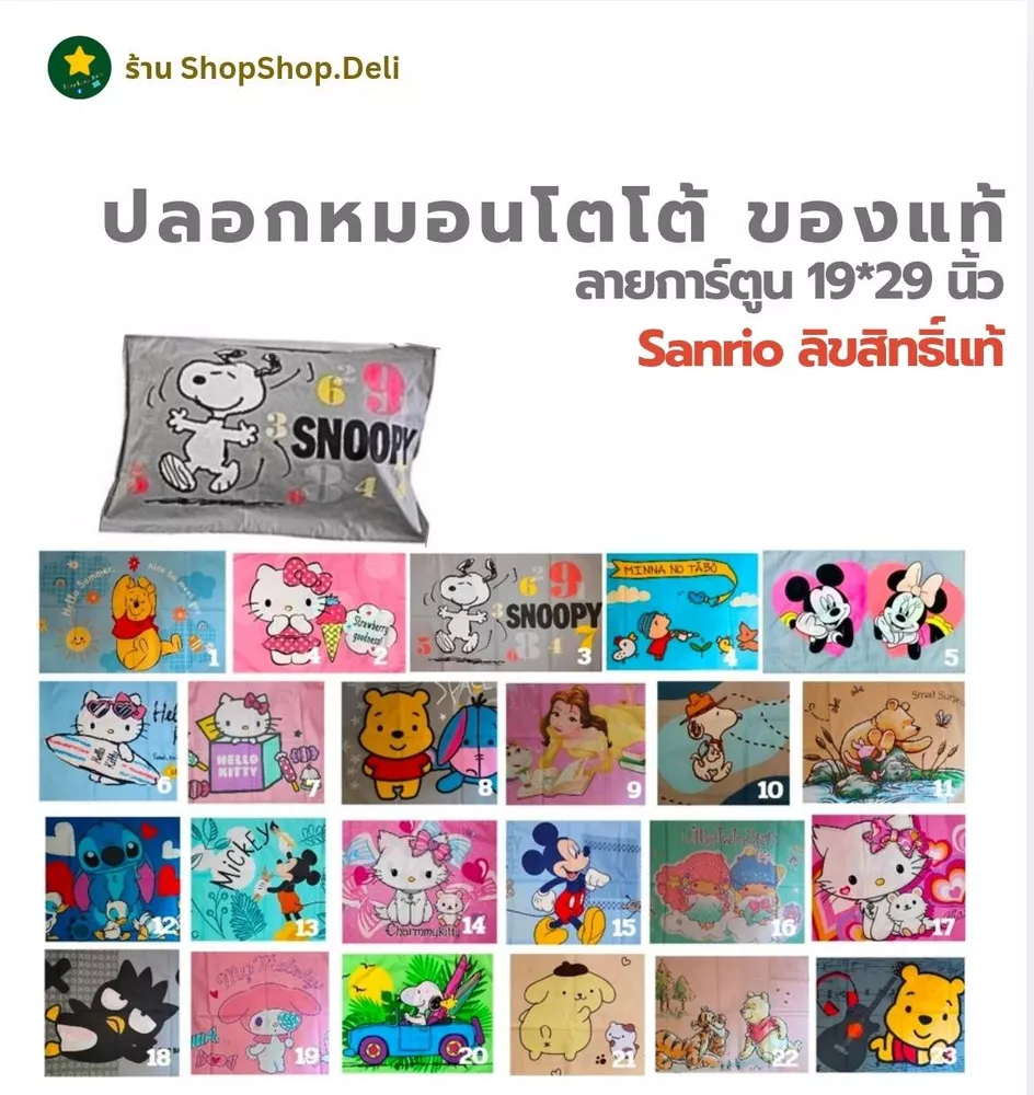 🆓2ผืน ส่งฟรี] ปลอกหมอนโตโต้ ลาย Sanrio ลิขสิทธิ์แท้ 100% (ขนาด 19*29นิ้ว