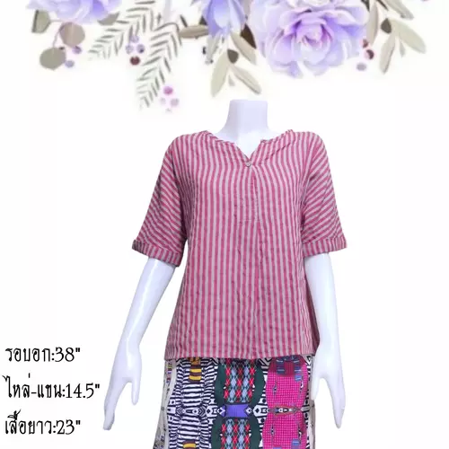 เสื้อแขนสั้นแฟชั่นผู้หญิงมือสอง ตำหนิ