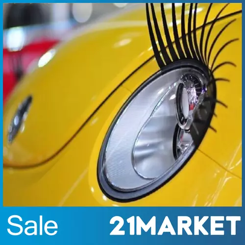 ขนตารถยนต์ 3มิติ อุปกรณ์ตกแต่งไฟหน้ารถยนต์ แต่งไฟรถ 3D Eyelash Vehicle จำนวน 2ชิ้น (1คู่) | 21MARKET