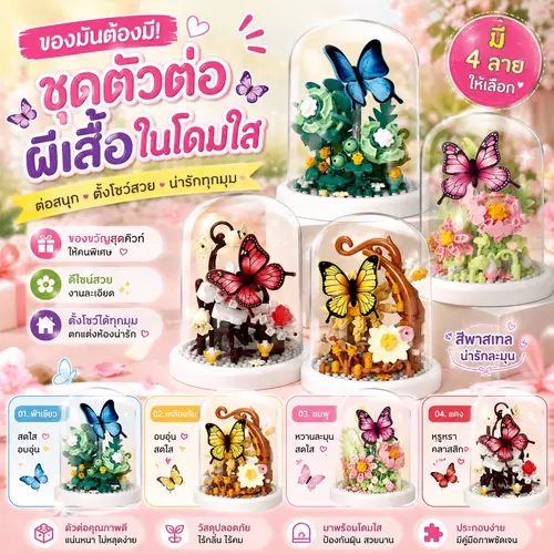 ตัวต่อนาโน Size L - YKO - P 2539 - 2542 Flower & Butterfly