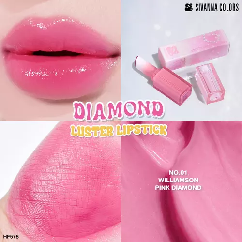 SIVANNA COLORS DIAMOND LUSTER LIPSTICK HF576 ลิปสติกมันวาว เนื้อนุ่ม ปากฉ่ำ