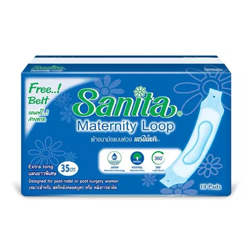 Sanita Maternity Loop 35cm แซนนิต้า ผ้าอนามัยแบบห่วง ยาว 35ซม.