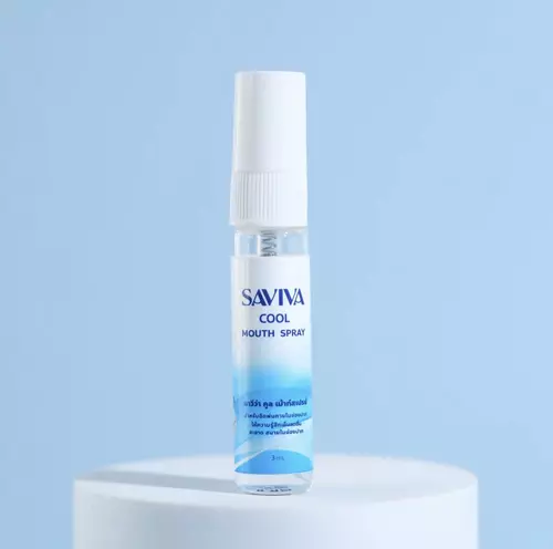 SAVIVA (ชาวีว่า) สเปรย์ระงับกลิ่นปาก สูตร Cool 3 ml. ปากแห้ง เติมน้ำลาย ใช้เสียงมาก เย็นสดชื่น
