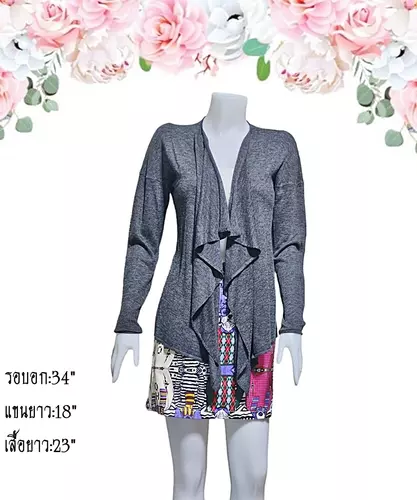 เสื้อไหมพรมมือสอง คาร์ดิแกน/เสื้อคลุมแขนยาวแฟชั่น/สเวตเตอร์