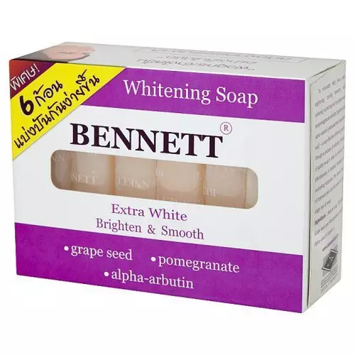 ( แบบแบ่ง 6 ก้อนเล็ก ) BENNETT Extra White สบู่เบนเนทเอ็กซ์ตร้าไวท์ - สีม่วง