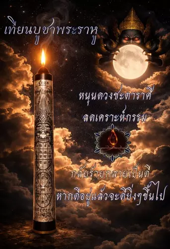​ เทียนพระราหู ลดเคาระห์กรรม เทียนบูชาพระราหู