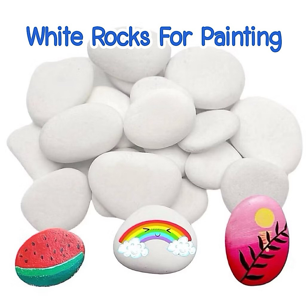 DIY White rocks for painting หินสีขาว หินระบายสี - Sensory Play by KT