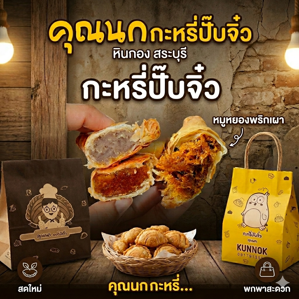 คุณนก กะหรี่พัฟ กะหรี่พัฟคุณนก กะหรี่ปั๊บสระบุรี หินกอง ร้านดัง