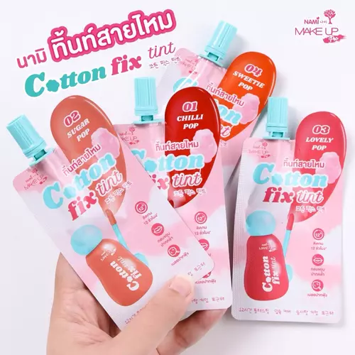 Nami Make Up Pro Cotton Fix Tint นามิ เมค อัพ โปร คอตตอน ฟิกซ์ ทิ้นท์ 2 กรัม ลิปทิ้นท์เนื้อสายไหม ฟินิชซอฟต์แมตต์