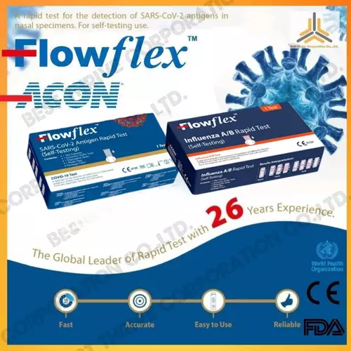 Flowflex ATK ชุดตรวจโควิด19รุ่นnasal(จมูก) และ ชุดตรวจไข้หวัดใหญ่  SET1TEST