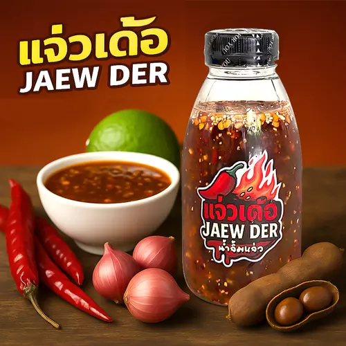 แจ่วเด้อ JAEW DER - น้ำจิ้มแจ่วสูตรบ้านๆ อร่อย แซ่บ ทำสดทุกวัน 300 ml.