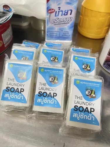 สบู่ซักผ้าขาว น้ำมันมะพร้าว ขจัดคราบ ไม่เปลืองแรง ไม่กัดสีผ้า ไม่กัดมือ กลิ่นหอม