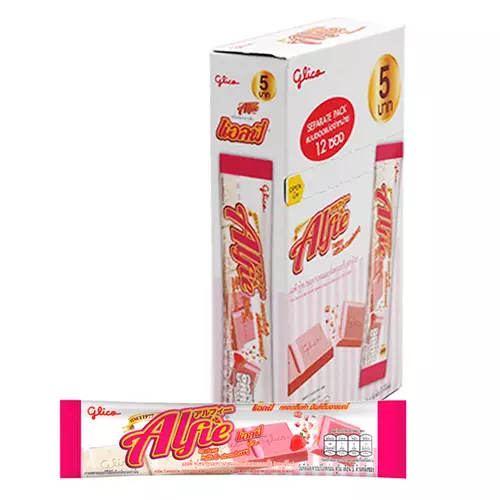 แอลฟี่ ทูโทน ขนมหวานรสนมและกลิ่นสตรอเบอร์รี่ 15 ก. x 12 (805328)