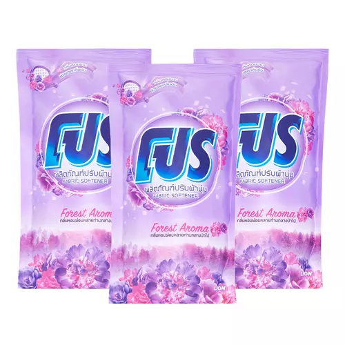 โปร น้ํายาปรับผ้านุ่มสูตรมาตรฐาน ฟลอเรสต์ อโรม่า สีม่วง 500 มล. X 3 894510