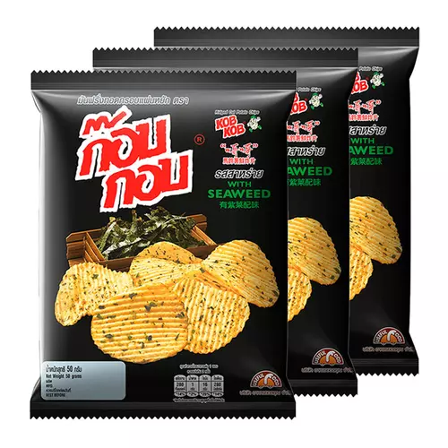 ก๊อบกอบ มันฝรั่งทอดกรอบแผ่นหยัก รสสาหร่าย 46 ก. x 3 (178945)