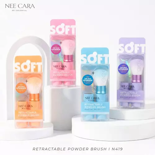 NEECARA N419 powder blush แปรงปลอกเล็ก สีพาวเทล ขนแปรงหนานุ่มไม่ระคายเคือง เก็บได้ง่ายพกพาสะดวก