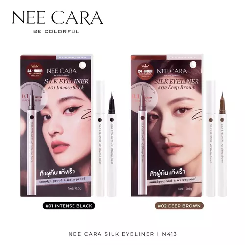 NEECARA N413 SILK EYELINER 0.1mm.เส้นเล็กมาก เขียนง่าย เส้นคม สวย กันน้ำกันเหงื่อ