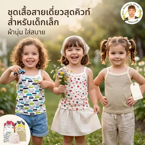 TSG-33 เสื้อสายเดี่ยวเด็ก 2-4 ปี ลายพิเศษ อก 24 นิัว ส่งแบบคละลาย พร้อมส่ง