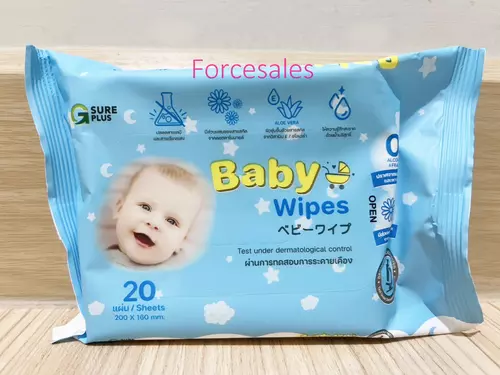 Baby wipes ผ้าเช็ดทำความสะอาดสำหรับเด็ก 20แผ่น