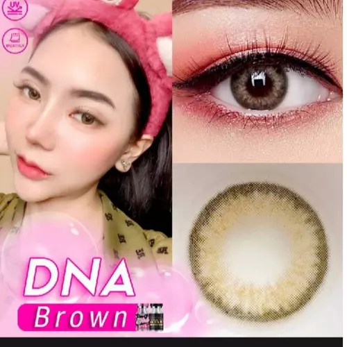 Dna Gray Brown บิ๊กอาย สุดปัง คอนแทคเลนส์ รายเดือน มีอย แถมตลับฟรี เลนส์นิ่ม สวยปังมาก