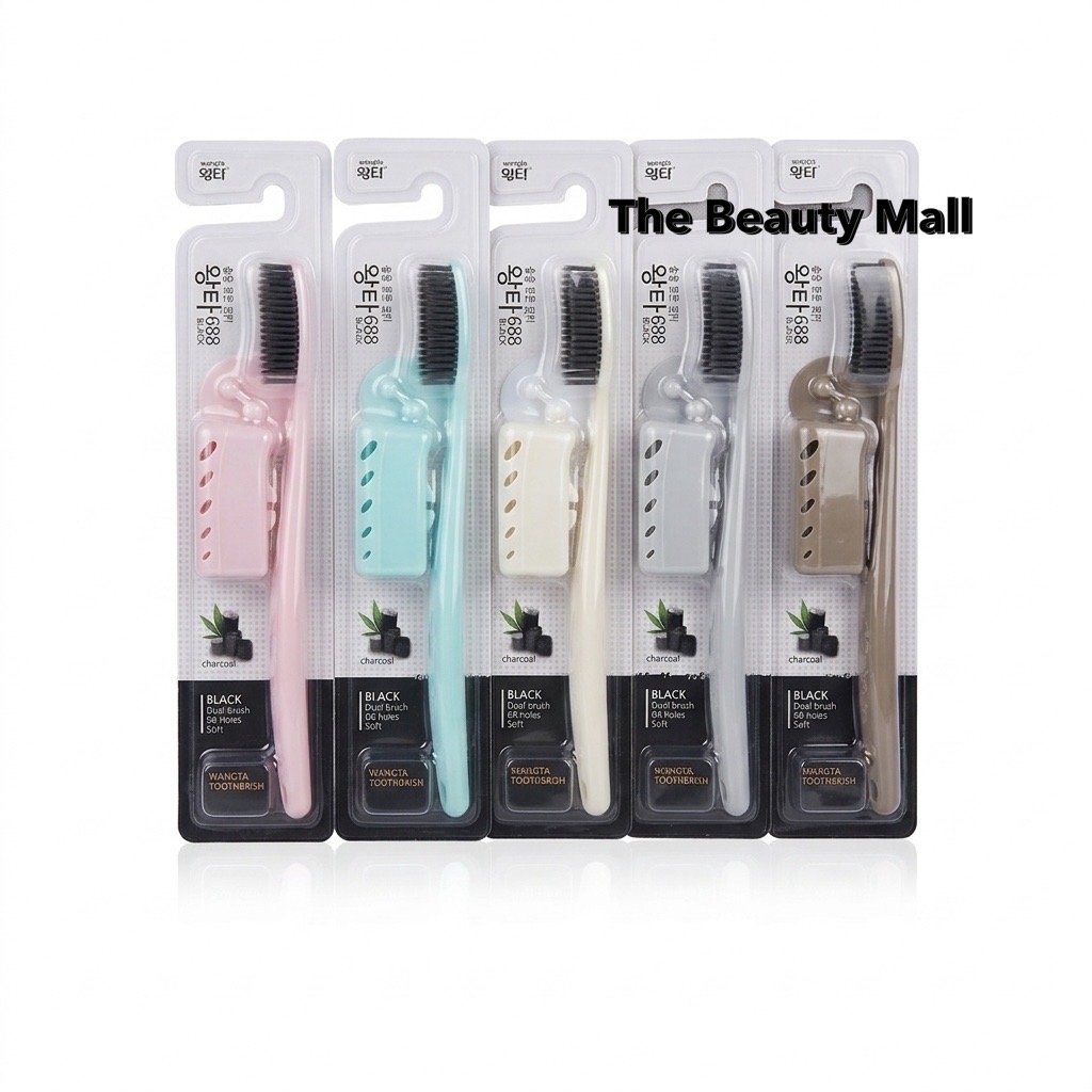 ราคา1ด้าม (สุ่มสี) แปรงสีฟันเกาหลี Wangta Toothbrush Charcoal