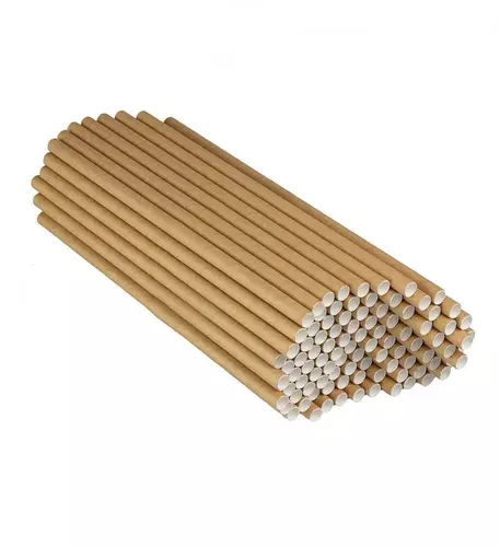 หลอดกระดาษคราฟ (Pack100ชิ้น) หลอดดูดน้ำรักษ์โลก หลอดใช้แล้วทิ้ง(Paper Straw Biodegradable)