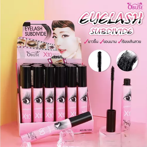 OBUSE OB-1284 EYELASH MASCARA LONG&CURL มาสคาร่าเพิ่มความยาวพิเศษ งอน ยาว เรียงเส้น นานเป็นพิเศษ